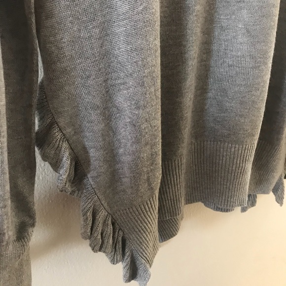 DKNY gray sweater with ruffles - Picture 8 of 8